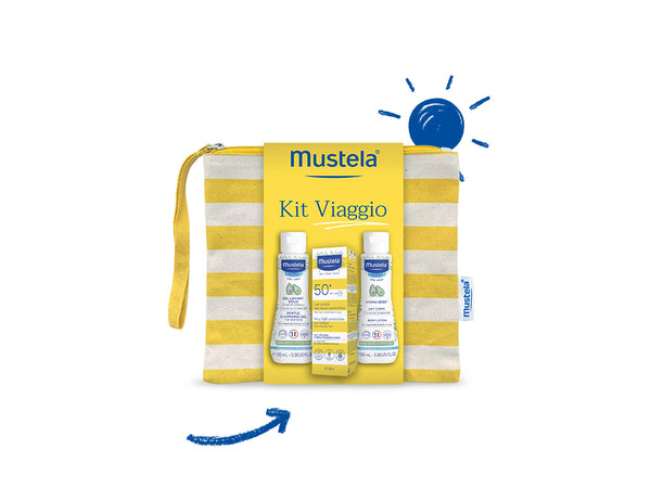 Mustela Kit Viaggio Solare (sun/cr/40ml + gel/100ml + b/lot/100ml + bag)  Набор